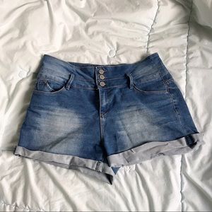 High waisted jean shorts